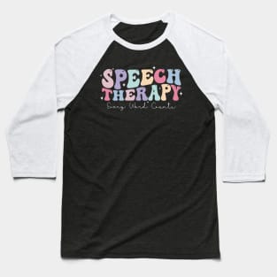 Speech Therapy Retro Therapist SLP Baseball T-Shirt